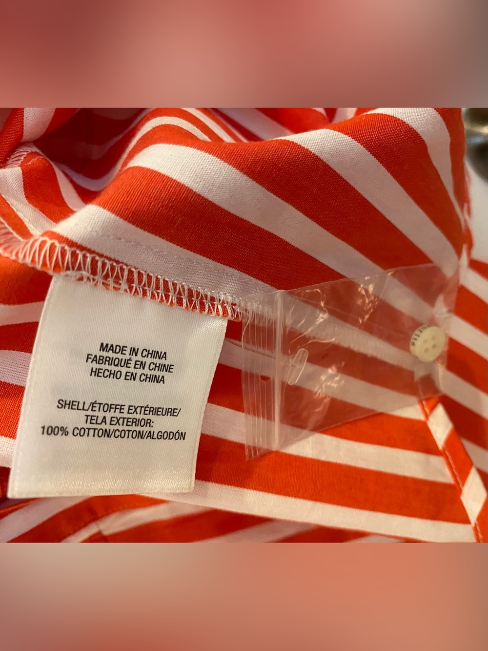 Favorite Daughter Ex Boyfriend Button Up Shirt Sz S Red/White Stripes Oversized - Picture 7 of 8